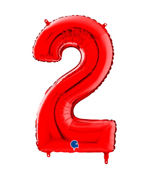 PALLONE MYLAR MEGA N. 2 ROSSO 102CM - L'Officina delle feste