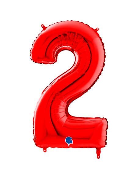 PALLONE MYLAR MEGA N. 2 ROSSO 102CM - L'Officina delle feste PALLONE MYLAR MEGA N. 2 ROSSO 102CM - L'Officina delle feste