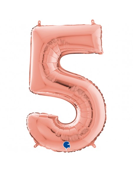 PALLONE MYLAR MEGA N. 5 ROSA GOLD 102CM - L'Officina delle feste