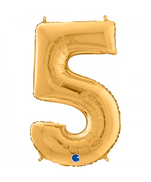 PALLONE MYLAR MEGA N. 5 ORO 102CM - L'Officina delle feste
