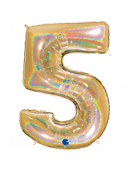 PALLONE MYLAR MEGA N. 5 GLITTER GOLD 102CM - L'Officina delle PALLONE MYLAR MEGA N. 5 GLITTER GOLD 102CM - L'Officina delle