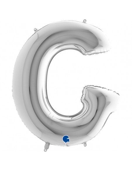 PALLONE MYLAR MEGA LETTERA "G" ARGENTO 102CM - L'Officina delle