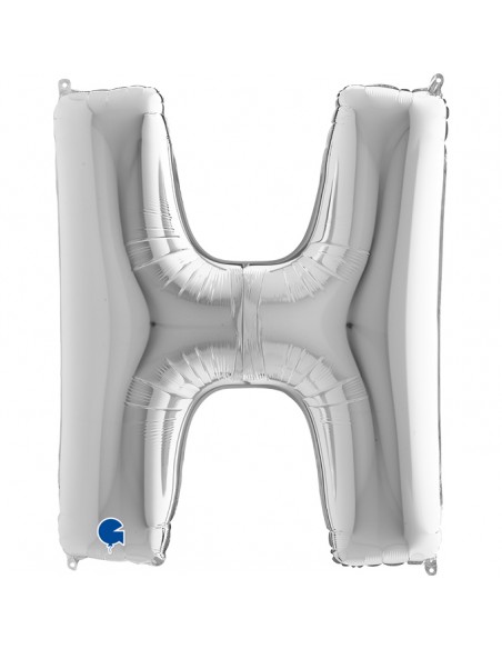 PALLONE MYLAR LETTERA " H " ARGENTO CM.35H - L'Officina delle