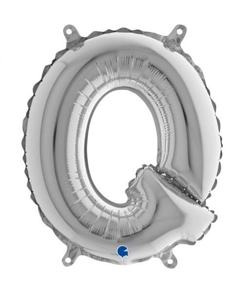 PALLONE MYLAR LETTERA " Q " ARGENTO 35CM - L'Officina delle