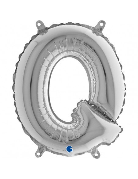 PALLONE MYLAR LETTERA " Q " ARGENTO 35CM - L'Officina delle