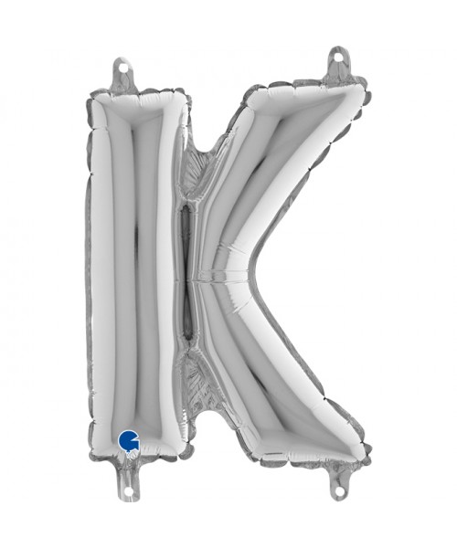 PALLONE MYLAR LETTERA " K " ARGENTO CM. 35 - L'Officina delle