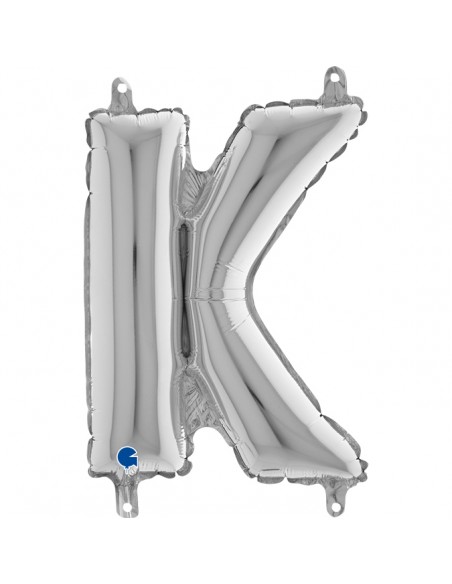 PALLONE MYLAR LETTERA " K " ARGENTO CM. 35 - L'Officina delle