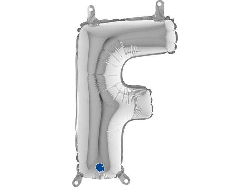 PALLONE MYLAR LETTERA " F " ARGENTO CM. 35 - L'Officina delle