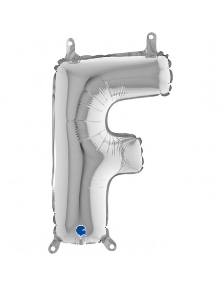 PALLONE MYLAR LETTERA " F " ARGENTO CM. 35 - L'Officina delle