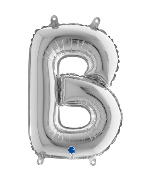 PALLONE MYLAR LETTERA " B " ARGENTO 35CM - L'Officina delle