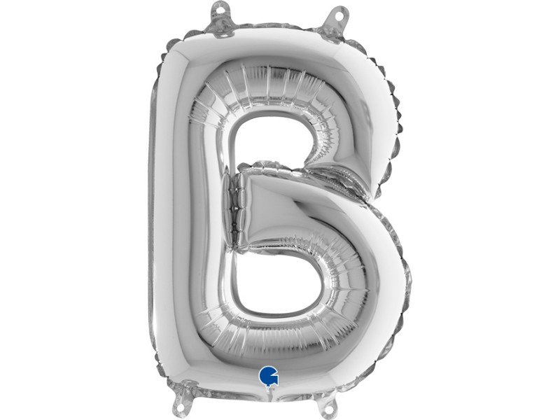 PALLONE MYLAR LETTERA " B " ARGENTO 35CM - L'Officina delle