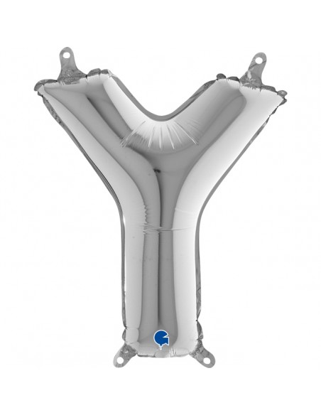 PALLONE MYLAR LETTERA " Y " ARGENTO 35CM - L'Officina delle