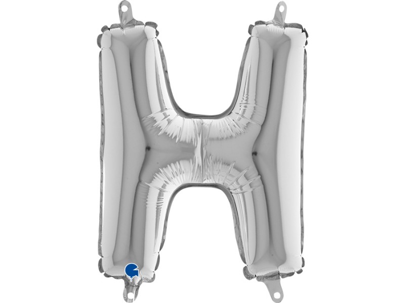 PALLONE MYLAR LETTERA " H " ARGENTO CM.35H - L'Officina delle