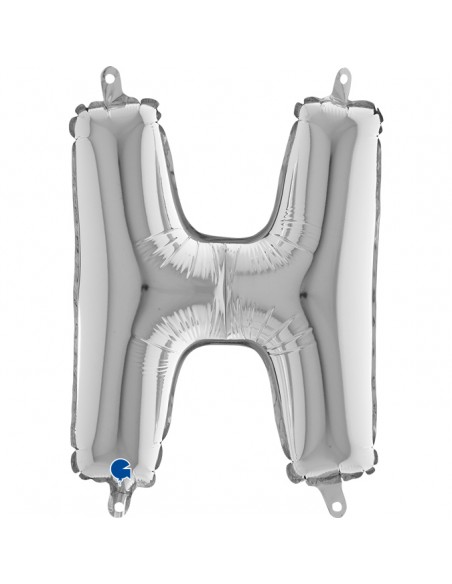 PALLONE MYLAR LETTERA " H " ARGENTO CM.35H - L'Officina delle
