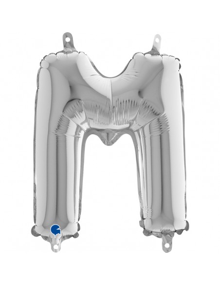 PALLONE MYLAR LETTERA " M " ARGENTO 35CM - L'Officina delle