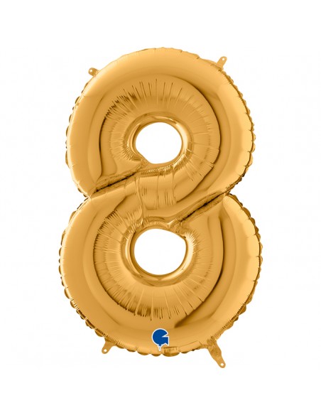 PALLONE MYLAR MEGA N. 8 ORO 102CM - L'Officina delle feste PALLONE MYLAR MEGA N. 8 ORO 102CM - L'Officina delle feste