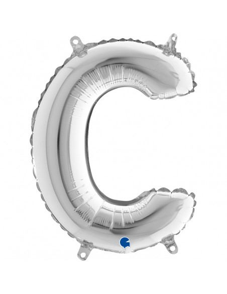 PALLONE MYLAR LETTERA " C " ARGENTO H.35CM - L'Officina delle