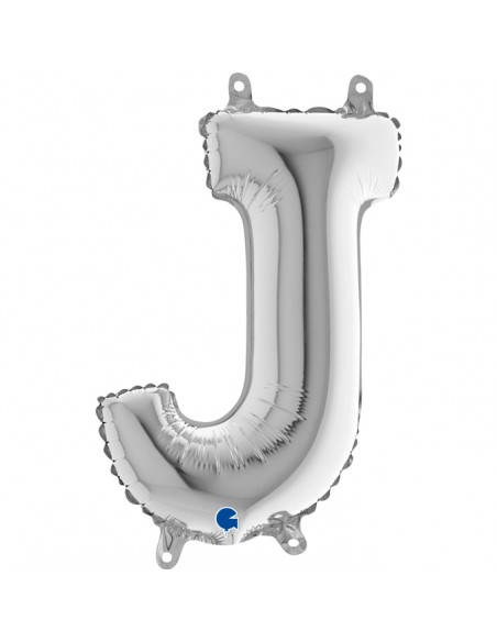 PALLONE MYLAR LETTERA " J " ARGENTO H.35CM - L'Officina delle