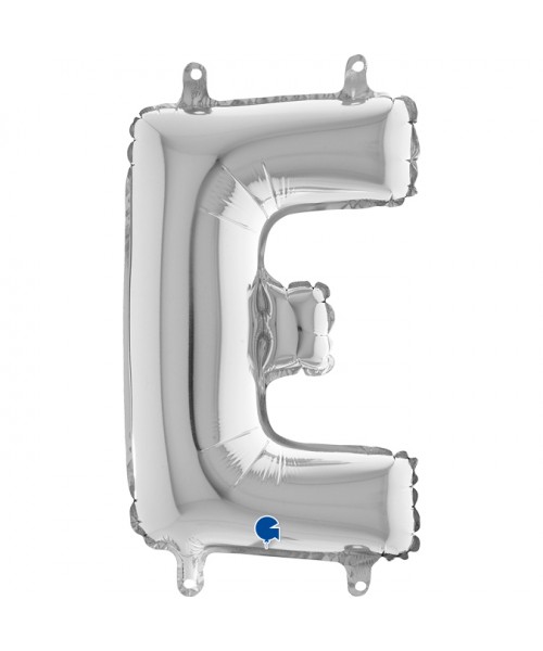 PALLONE MYLAR LETTERA " E " ARGENTO CM.35 - L'Officina delle