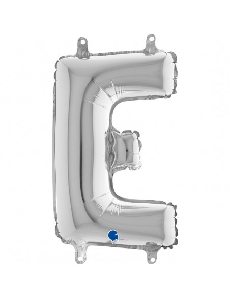 PALLONE MYLAR LETTERA " E " ARGENTO CM.35 - L'Officina delle