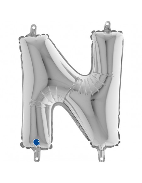 PALLONE MYLAR LETTERA " N " ARGENTO 35CM - L'Officina delle