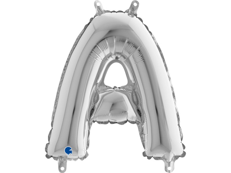 PALLONE MYLAR LETTERA " A " ARGENTO CM. 35 - L'Officina delle