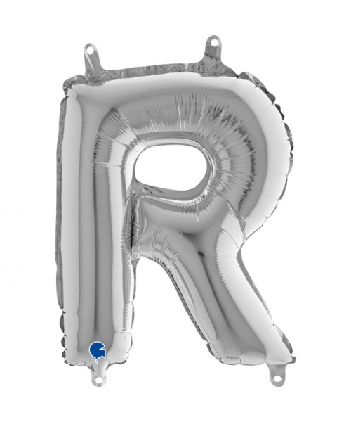 PALLONE MYLAR LETTERA " R " ARGENTO 35CM - L'Officina delle