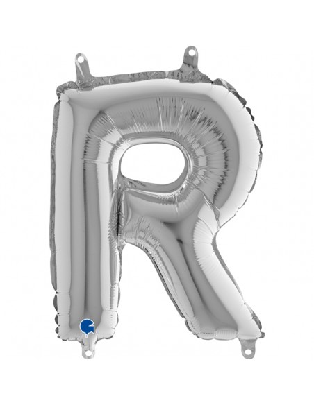 PALLONE MYLAR LETTERA " R " ARGENTO 35CM - L'Officina delle