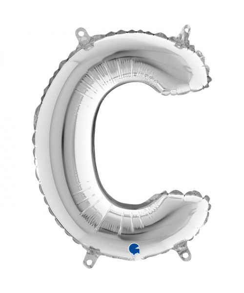 PALLONE MYLAR LETTERA " C " ARGENTO CM.35H - L'Officina delle
