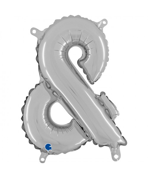 PALLONE MYLAR LETTERA " & " ARGENTO 35CM - L'Officina delle