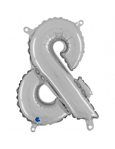 PALLONE MYLAR LETTERA " & " ARGENTO 35CM - L'Officina delle