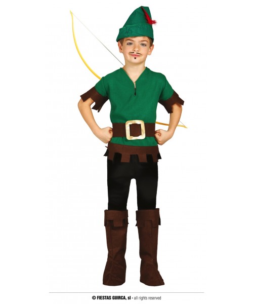 COSTUME BRIGANTE ROBIN HOOD BIMBO 5- 6 ANNI - L'Officina delle