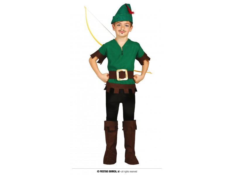 COSTUME BRIGANTE ROBIN HOOD BIMBO 5- 6 ANNI - L'Officina delle