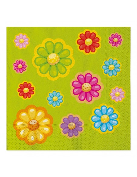 20 TOVAGLIOLI 33X33 FIORI PETALOSO - L'Officina delle feste