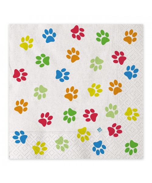 20 TOVAGLIOLI 33X33 CANI DOG PARTY - L'Officina delle feste