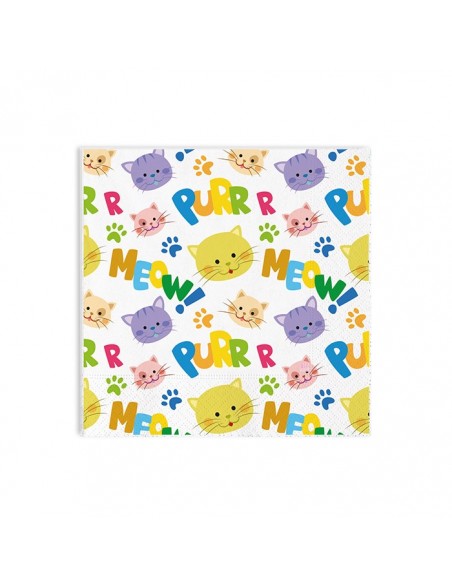 20 TOVAGLIOLI 33X33 GATTINI - L'Officina delle feste