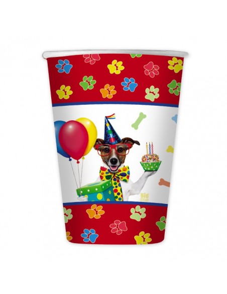 8 BICCHIERI 200CC CANI DOG PARTY - L'Officina delle feste