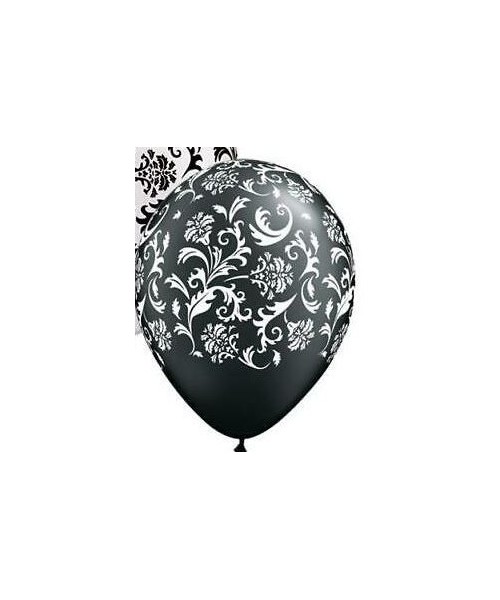 PALLONE LATTICE 12" DAMASCATO NERO ST. BIANCA 30CM 0PZ -