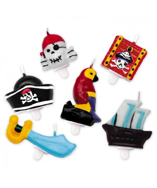 6 CANDELINE PIRATI 4CM - L'Officina delle feste