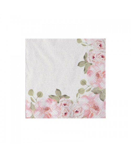 20 TOVAGLIOLI 33X33 FLORAL - L'Officina delle feste