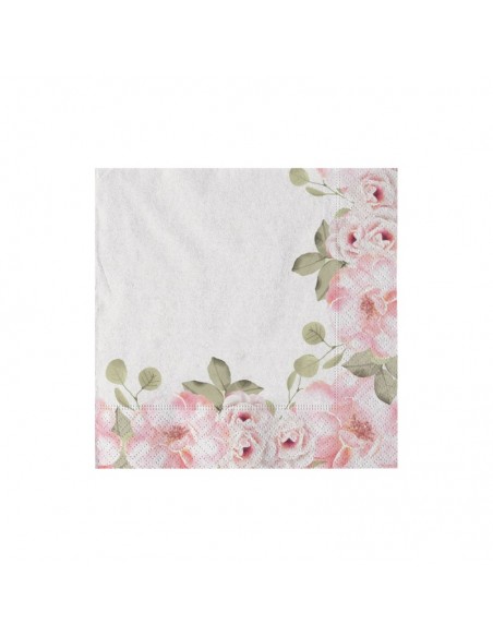 20 TOVAGLIOLI 33X33 FLORAL - L'Officina delle feste