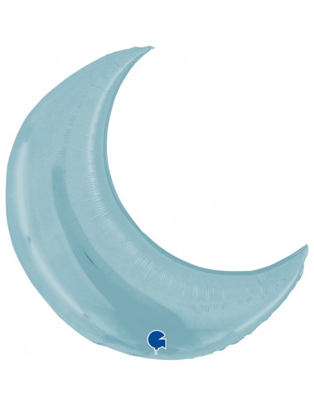 PALLONE MYLAR 35" LUNA PASTELLO CELESTE 76X78 - L'Officina