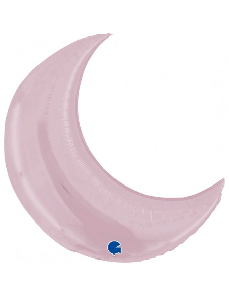 PALLONE MYLAR 35" LUNA PASTELLO ROSA 76X78 - L'Officina delle