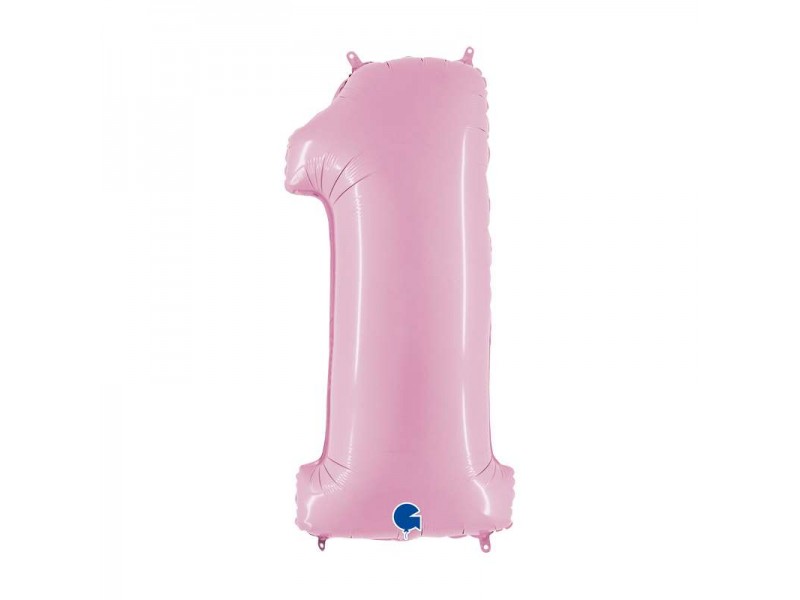 PALLONE MYLAR MEGA NUMERO N. 1 ROSA 102CM - L'Officina delle