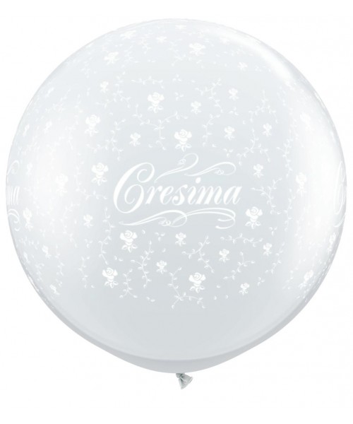 3RND ST CRESIMA DIAMOND CLEAR TRASPARENTE CON FIORI 91CM 1PZ -