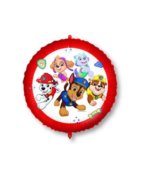 PALLONE MYLAR 18"/45CM PAW PATROL CON FILO E PESETTO -