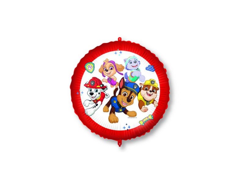 PALLONE MYLAR 18"/45CM PAW PATROL CON FILO E PESETTO -