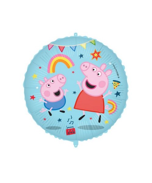 PALLONE MYLAR 18"/45CM PEPPA PIG CON FILO E PESETTO -