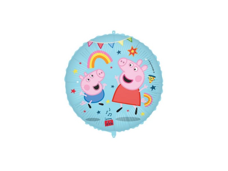 PALLONE MYLAR 18"/45CM PEPPA PIG CON FILO E PESETTO -