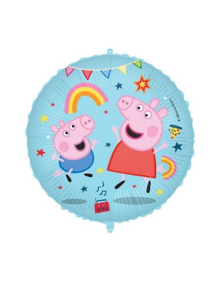 PALLONE MYLAR 18"/45CM PEPPA PIG CON FILO E PESETTO -